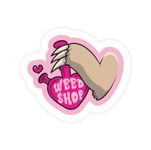 Nálepka ružový bong - Weedshop