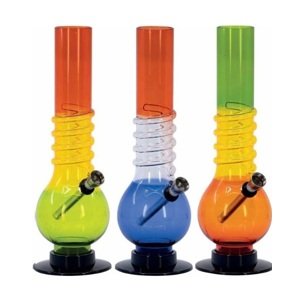 WeedShop Farebný akrylový bong s bankou Spiral, 32 cm