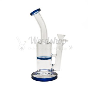 WeedShop Sklenený bong s honeycomb perkoláciou Farba: Modrá