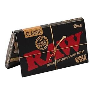 Krátke papieriky RAW Black 100 ks