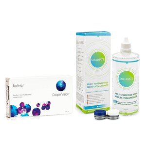 CooperVision Biofinity CooperVision (3 šošovky) + Solunate Multi-Purpose 400 ml s puzdrom
