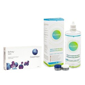 CooperVision Biofinity Toric CooperVision (3 šošovky) + Solunate Multi-Purpose 400 ml s puzdrom