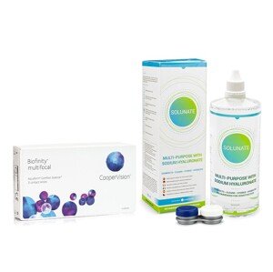 CooperVision Biofinity Multifocal CooperVision (3 šošovky) + Solunate Multi-Purpose 400 ml s puzdrom