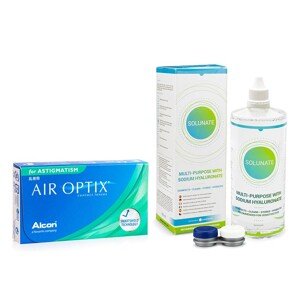 Alcon Air Optix for Astigmatism (3 šošovky) + Solunate Multi-Purpose 400 ml s puzdrom