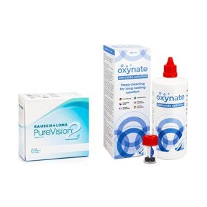 Bausch & Lomb PureVision 2 (6 šošoviek) + Oxynate Peroxide 380 ml s puzdrom