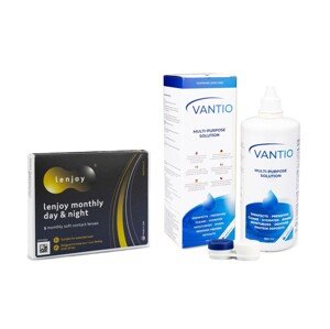 Bausch & Lomb Lenjoy Monthly Day & Night (3 šošovky) + Vantio Multi-Purpose 360 ml s puzdrom