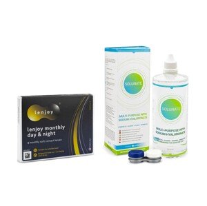 Bausch & Lomb Lenjoy Monthly Day & Night (3 šošovky) + Solunate Multi-Purpose 400 ml s puzdrom