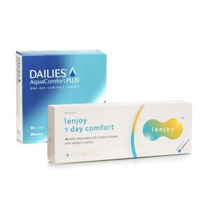Alcon DAILIES AquaComfort Plus (90 šošoviek) + Lenjoy 1 Day Comfort (10 šošoviek)