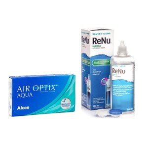 Alcon Air Optix Aqua (6 šošoviek) + ReNu MultiPlus 360 ml s puzdrom