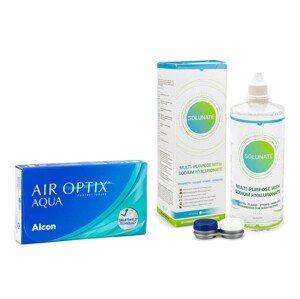 Alcon Air Optix Aqua (6 šošoviek) + Solunate Multi-Purpose 400 ml s puzdrom