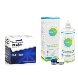 Bausch & Lomb PureVision Multi-Focal (6 šošoviek) + Solunate Multi-Purpose 400 ml s puzdrom