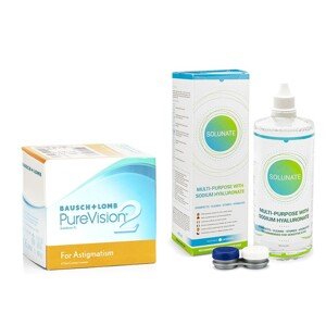Bausch & Lomb PureVision 2 for Astigmatism (6 šošoviek) + Solunate Multi-Purpose 400 ml s puzdrom