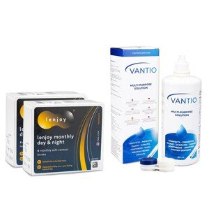 Bausch & Lomb Lenjoy Monthly Day & Night (12 šošoviek) + Vantio Multi-Purpose 360 ml s puzdrom