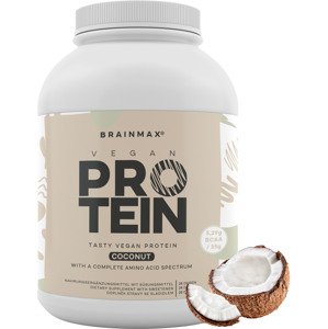 BrainMax Vegan protein, 1000 g Príchuť: Jahoda 24 g bílkovin, 5,29 g BCAA, Kompletní Amino spektrum, Slazeno stévií, doplněk stravy
