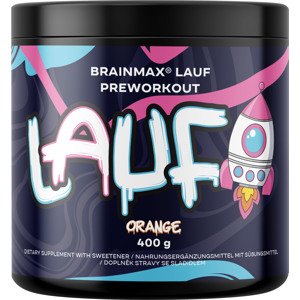 BrainMax LAUF Preworkout, s kofeínom, 400 g Príchuť: Červený pomeranč Predtréningovka pre podporu výkonu s kofeínom, STIM, doplnok stravy