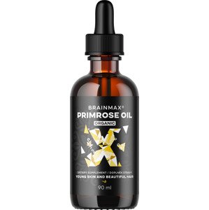 BrainMax Primrose oil BIO, pupálkový olej, 90 ml CZ-BIO-001 certifikát / BIO olej zo semien pupálky dvojročnej pre pleť a hormonálnu rovnováhu, doplnok stravy