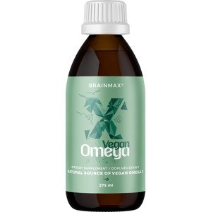 BrainMax Vegan Omega 3, 2850 mg DHA & EPA, 275 ml Najčistejší zdroj Omega 3, MEGA dávka DHA, Polyfenolová ochrana, D3 & K2, 25 až 50 dávok, 100% VEGAN, doplnok stravy