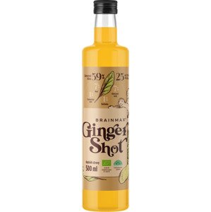 BrainMax Pure Ginger Shot, zázvorová šťava s kurkumou, BIO Objem: 500 ml Šťava zo zázvoru s kurkumou, medom, kokosovou vodou a kampotským korením / *CZ-BIO-001 certifikát