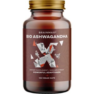 BrainMax BIO Ashwagandha (ašvaganda), 660 mg, 100 rastlinných kapsúl Zvládnite lepšie stres, buďte viac v pokoji a podporte svoje reprodukčné zdravie! Doplnok stravy, *CZ-BIO-001 certifikát