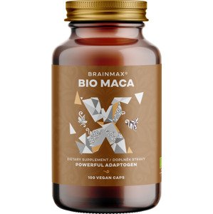 BrainMax BIO Maca, 740 mg, 100 rastlinných kapsúl *CZ-BIO-001 certifikát / Zvládnite lepšie stres, majte viac energie a podporte svoje reprodukčné zdravie!