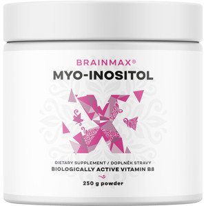 BrainMax Myo-Inositol, 250 g Myo-inositol pre podporu hormonálnej rovnováhy u žien, 125 dávok, doplnok stravy