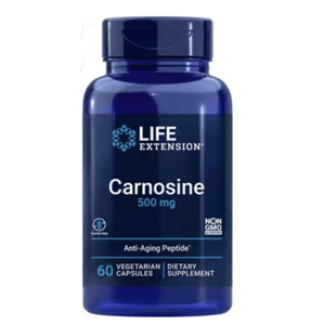 Life Extension Carnosine, karnozín, 500 mg, 60 rastlinných kapsúl Vitamín B1 a antioxidant na podporu regenerácie svalov / Expirácia 11/2023