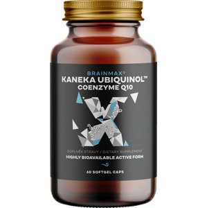 BrainMax Koenzým Q10, Ubiquinol, Kaneka™, 100 mg, 60 softgél kapsúl Patentovaná aktívna forma koenzýmu Q10 pre energiu a zdravie obehovej sústavy, doplnok stravy