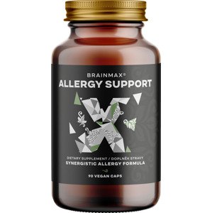 BrainMax Allergy Support, Alergie a Dýchacie cesty, 90 rastlinných kapsúl Komplex antioxidantov a extraktov pre zdravie dýchacích ciest, doplnok stravy
