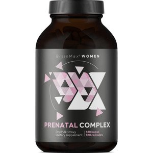 BrainMax Prenatal Complex, komplex vitamínov pre tehotné ženy Počet kapsúl: 180 kapsúl 30 jedinečných živín pre potreby žien pred otehotnením, počas tehotenstva aj počas dojčenia.