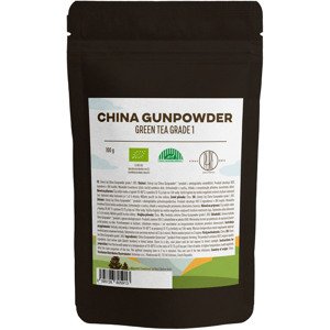 BrainMax Pure China Gunpowder Grade 1, zelený čaj, BIO, 100 g Lístky organického zeleného čaju pre stabilnú energiu, *CZ-BIO-001 certifikát