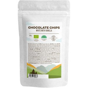 BrainMax Pure White Chocolate with Vanilla Chips, čokoládové chipsy z bielej čokolády, BIO, 250 g *CZ-BIO-001 certifikát