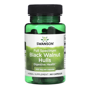 Swanson Full Spectrum Black Walnut Hulls, 500 mg, 60 kapsúl Výživový doplnok
