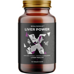 BrainMax Liver Power, komplexná podpora pečene, 90 rastlinných kapsúl 12 vedecky overených látok na podporu pečene a detoxikačných procesov, doplnok stravy