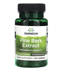 Swanson Pine Bark Extract, extrakt z borové kůry, 50 mg, 100 kapslí Výživový doplnok