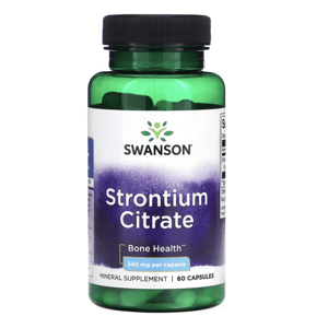 Swanson Strontium Citrate, zdravie kostí, 340 mg, 60 kapsúl Výživový doplnok