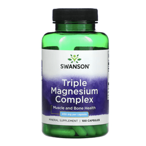 Swanson Triple magnesium Complex, 400 mg, 100 kapsúl Výživový doplnok