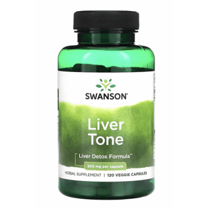 Swanson Tone Liver Detox Formula, podpora pečene, 300 mg, 120 rastlinných kapsúl Výživový doplnok