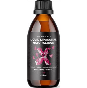 BrainMax Liposomal Natural Iron, lipozomálne železo, 200 ml Tekuté železo v liposomálnej forme s višňovo-citrónovou príchuťou, doplnok stravy