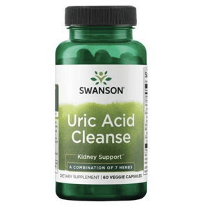 Swanson Uric Acid Cleanse, zníženie kyseliny močovej, 60 rastlinných kapsúl Výživový doplnok