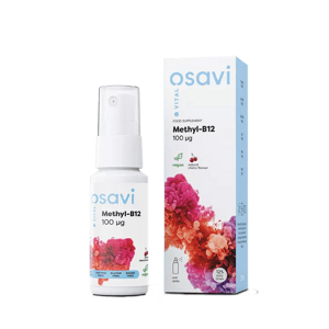 Osavi Methyl-B12 Oral Spray, Vitamín B12 ústny sprej, čerešňa, 100 mcg, 25 ml doplnok stravy