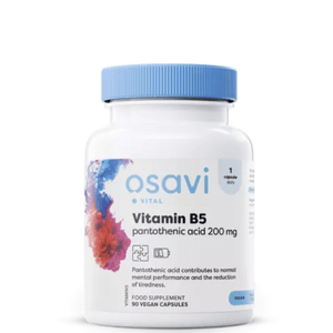 Osavi Vitamín B5, Kyselina pantothenová, 200 mg, 90 rastlinných kapsúl Výživový doplnok