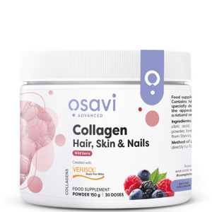 Osavi Collagen Hair, Skin & Nails, Wild berry, kolagén prášok zdravé vlasy, pleť a nechty, lesné plody, 150 g Výživový doplnok