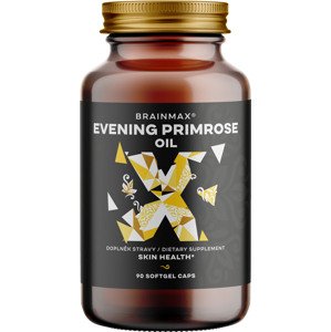 BrainMax Primrose oil BIO, pupálkový BIO olej, 90 rostlinných softgelových kapslí SK-BIO-001 certifikát / Olej zo semien pupálky dvojročnej pre pleť a hormonálnu rovnováhu