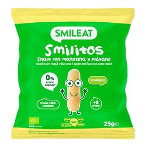 Smileat BIO kukurčné chrumky banán a jablko s panenským olivovým olejom a vitamínom B1 8M+ 25g