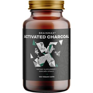 BrainMax Aktivní uhlí, 575 mg, 100 kapslí Výživový doplnok