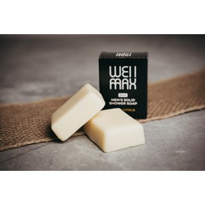 WellMax Přírodní pánské tuhé sprchové mýdlo 3v1, Fresh Citrus, 60 g Prírodné sprchové mydlo pre mužov s vôňou citrusov