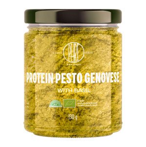 BrainMax Pure Protein Pesto Genovese, bazalkové pesto, 130 g, BIO Pesto z bazalky s extra panenským olivovým olejom a píniovými orieškami / *CZ-BIO-001 certifikát