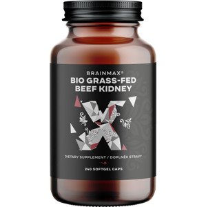 BrainMax Grass-Fed Beef kidney, hovädzie obličky, BIO, 240 kapsúl Lyofilizované organické hovädzie obličky s vysokým obsahom živín pre vitalitu a energiu