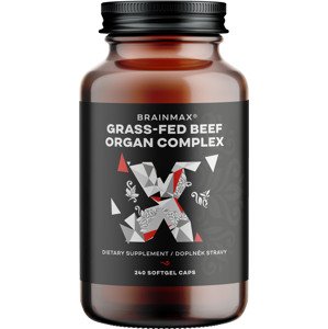 BrainMax Grass-Fed Beef Organ complex, hovädzie orgány, 240 kapsúl Lyofilizovaná zmes Grass-fed hovädzích orgánov s bohatým nutričným profilom