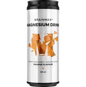 BrainMax Magnesium drink 375 mg, horčík, 330 ml Príchuť: Pomaranč Osviežujúci napoj s obsahom magnézia malátu, doplnok stravy